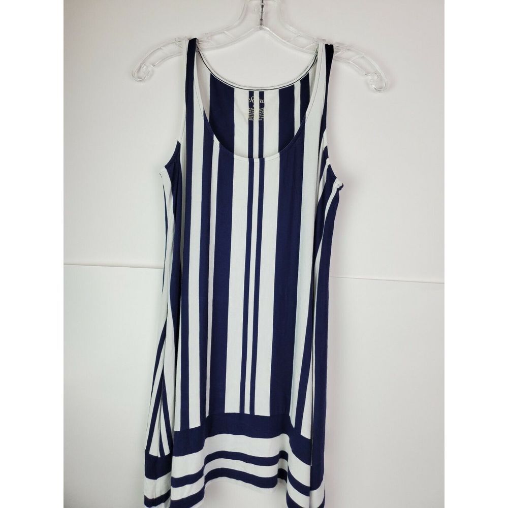 Soma Womens XS Sleeveless Tunic Navy White Striped Top